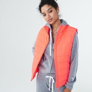 Aeropostale Coral & Grey Puffer Vest EUC sz M